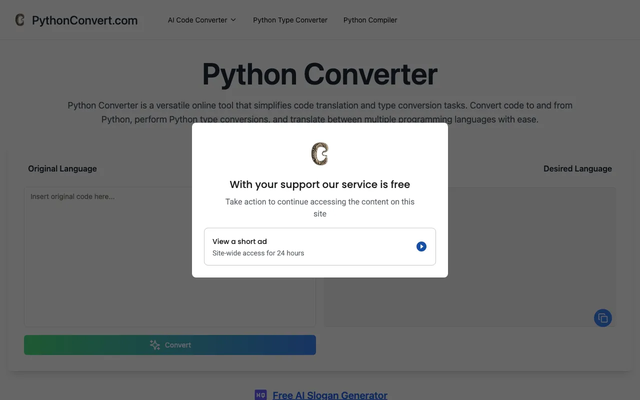 Python Converter — preview screenshot