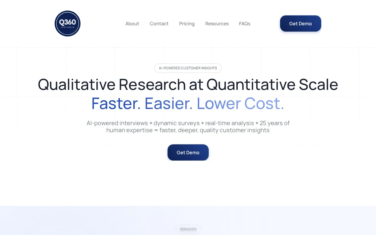 Q360 PulseCheck AI-Powered Interviews & Surveys — preview screenshot