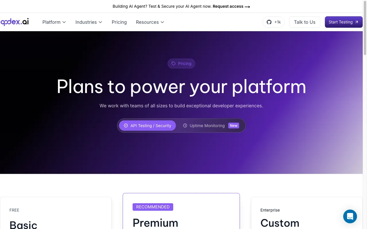 Qodex — pricing page