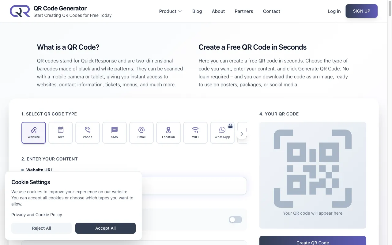 QR Code Generator — preview screenshot