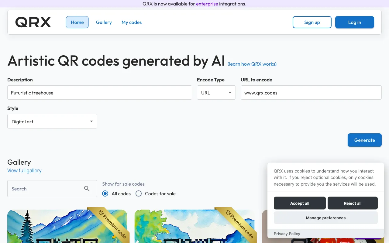 QRX Codes — preview screenshot