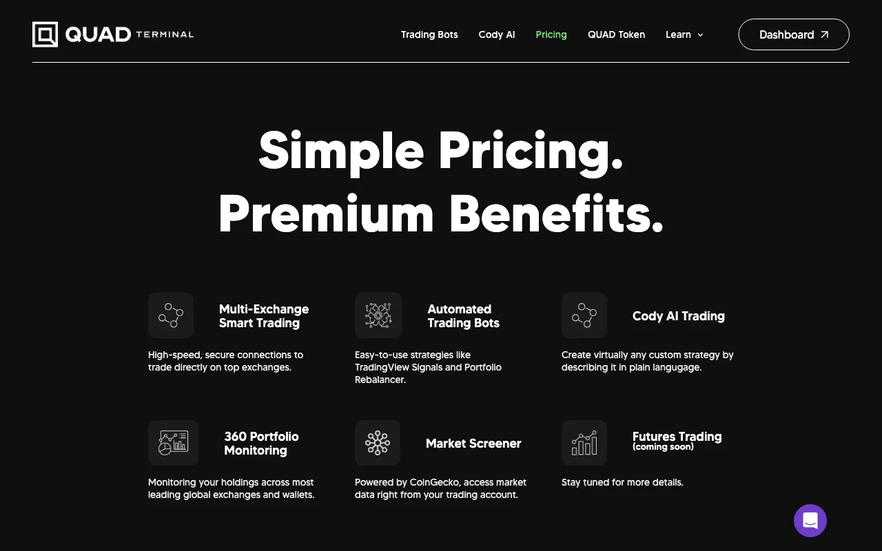 Quad Terminal — pricing page
