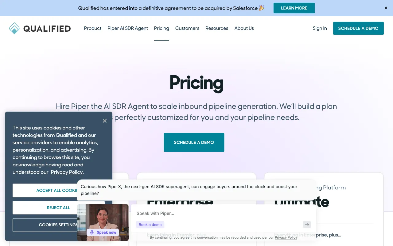 Qualified — pricing page