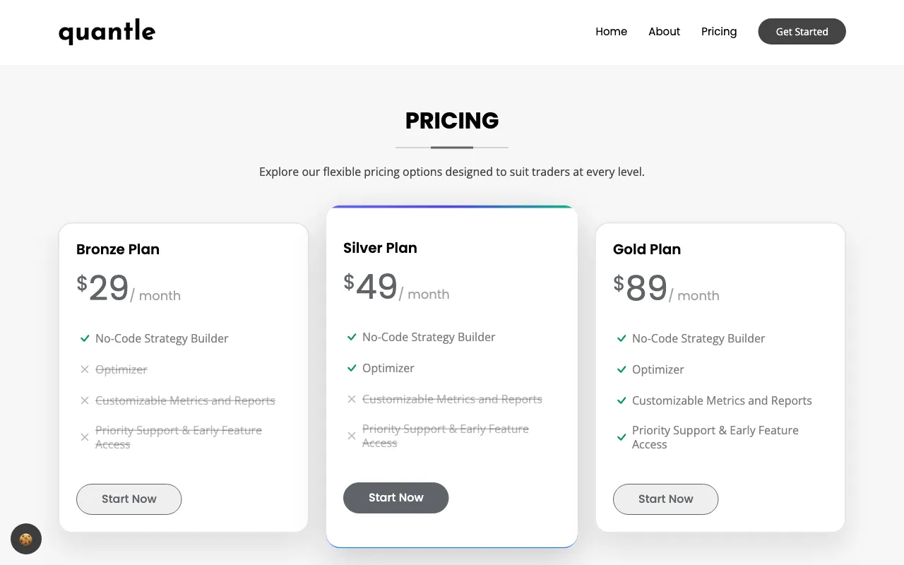 Quantle — pricing page