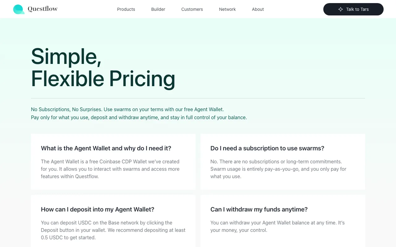 Questflow — pricing page