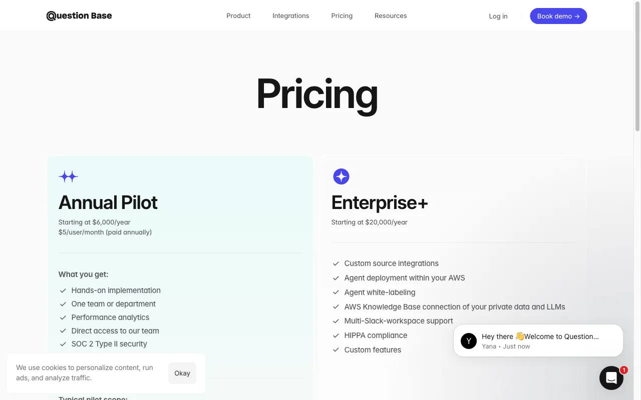 Question Base — pricing page