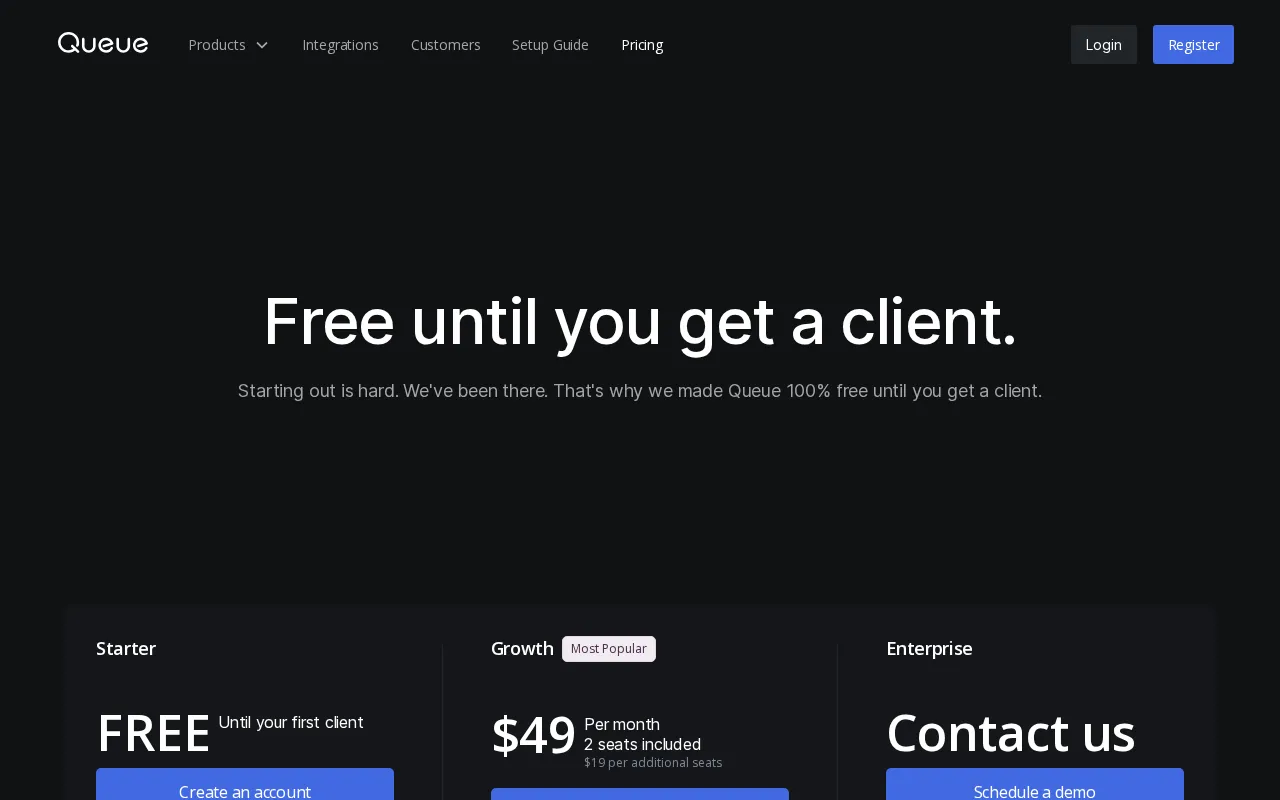 Usequeue — pricing page