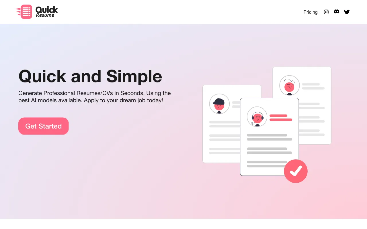 Quick Resume — preview screenshot