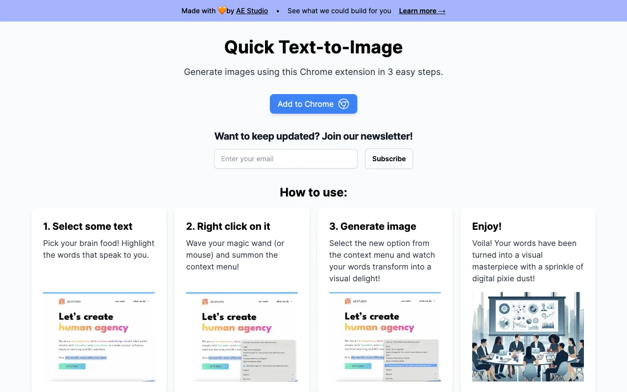 Quick Text-To-Image — preview screenshot
