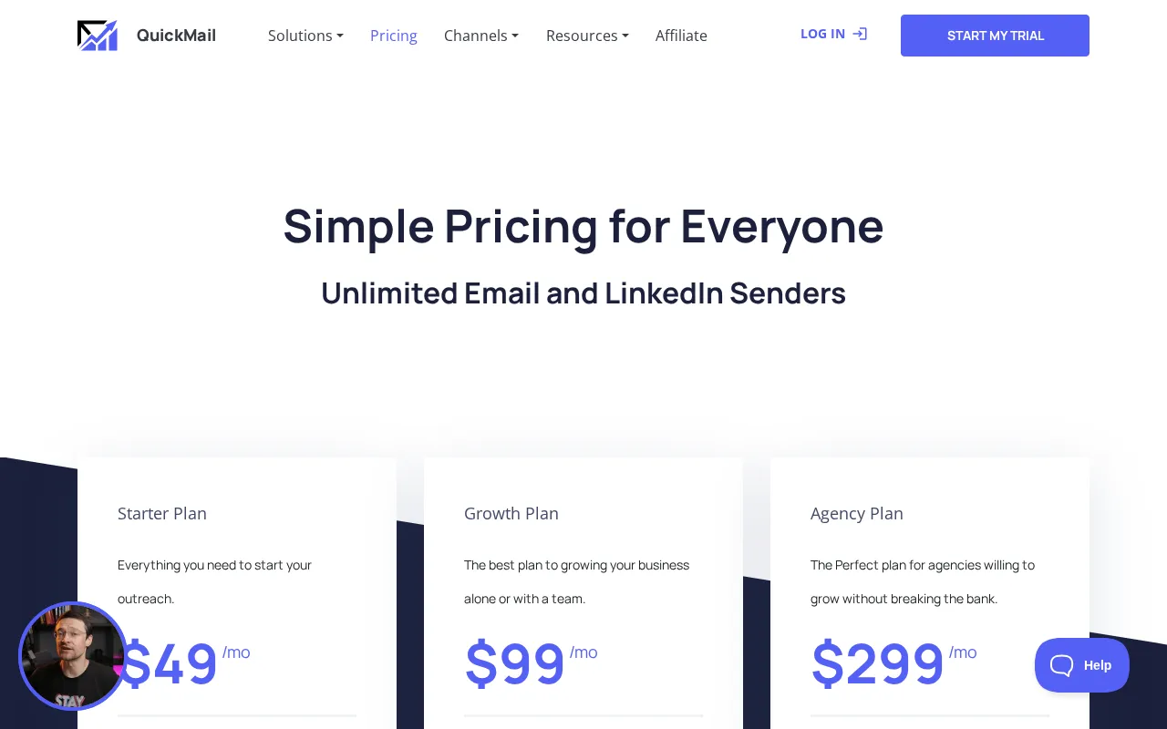 Quickmail — pricing page