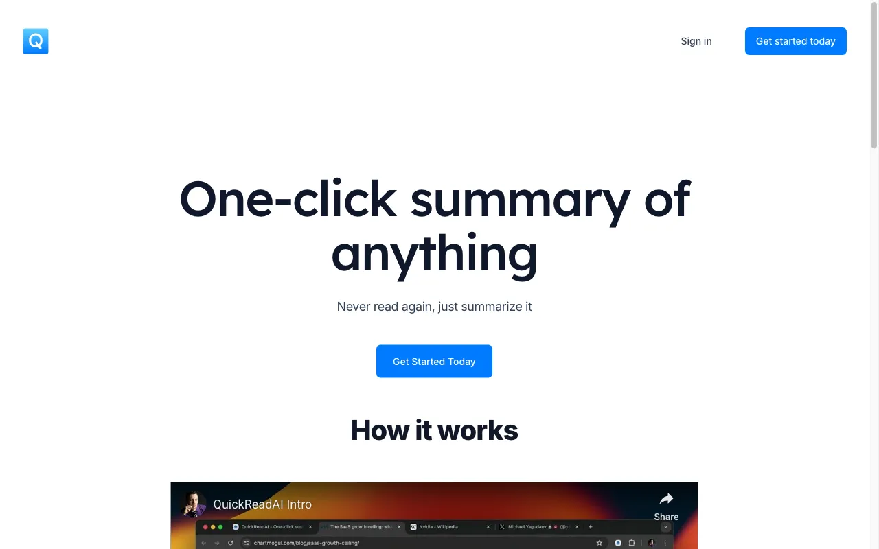 QuickRead AI — preview screenshot