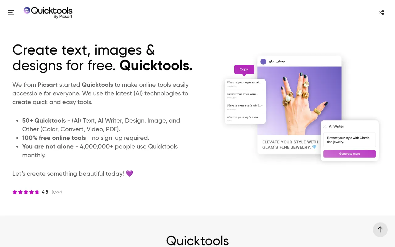 QuickTools by Picsart — preview screenshot