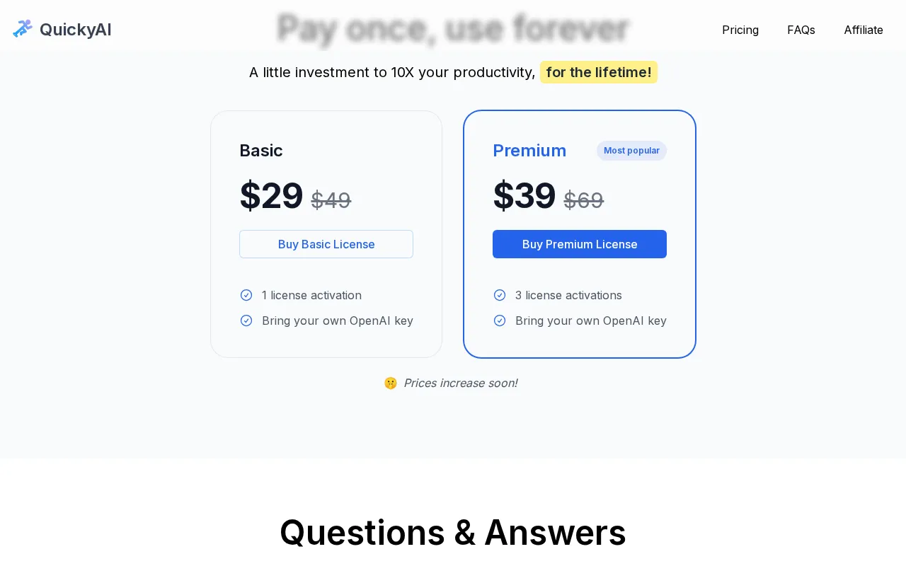 viaNotion — pricing page