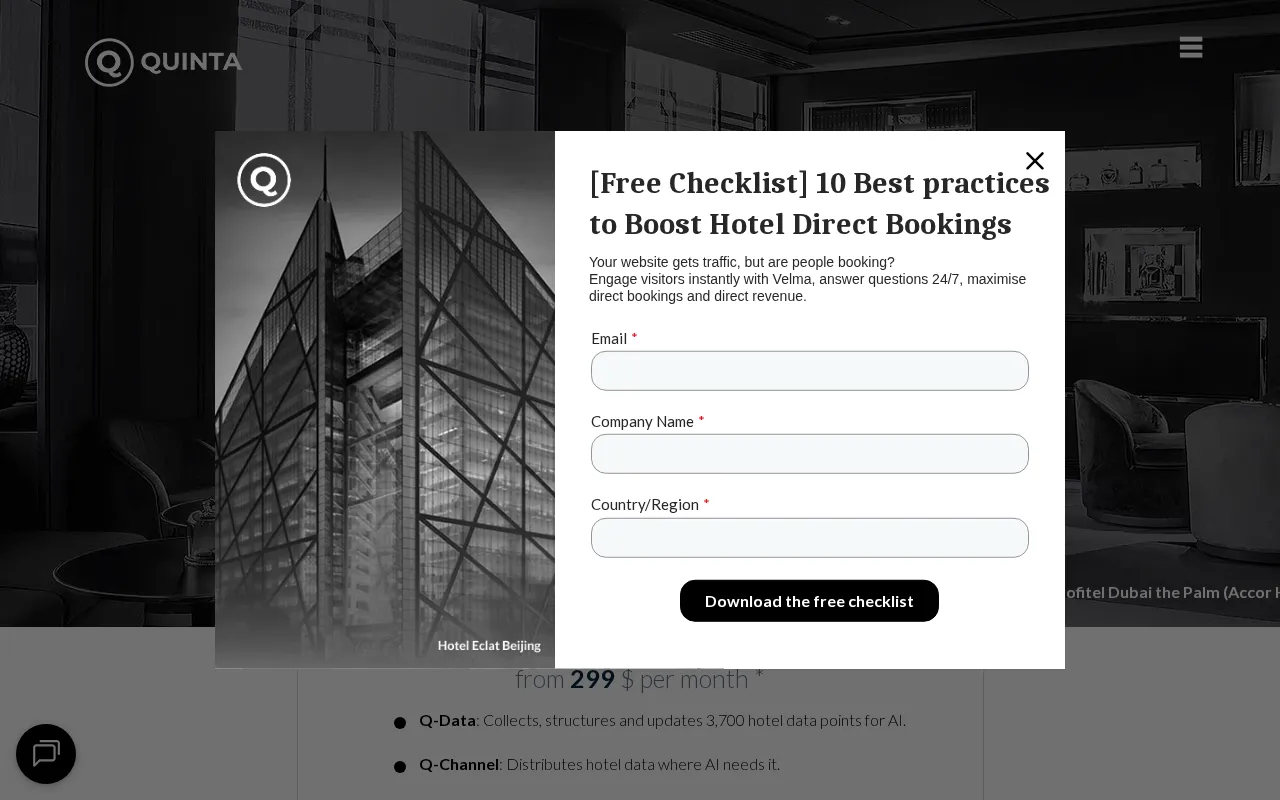 Quinta — pricing page