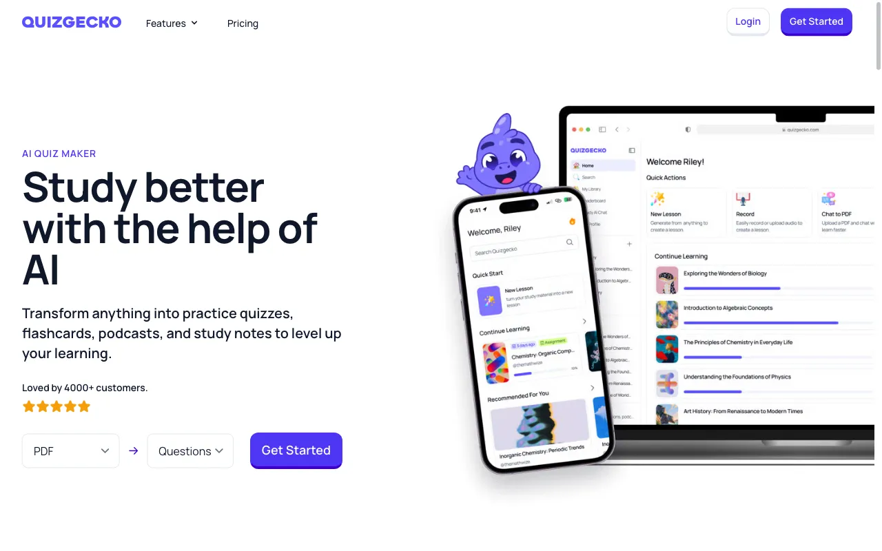 Quizgecko — preview screenshot