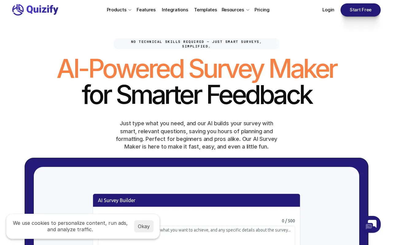 Quizify AI Survey Maker — preview screenshot