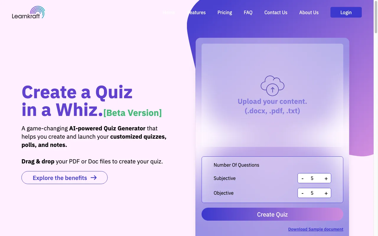 LearnKraft: Learn, Innovate, Transform: AI-Powered Solutions for Tomorrow's Challenges. — preview screenshot