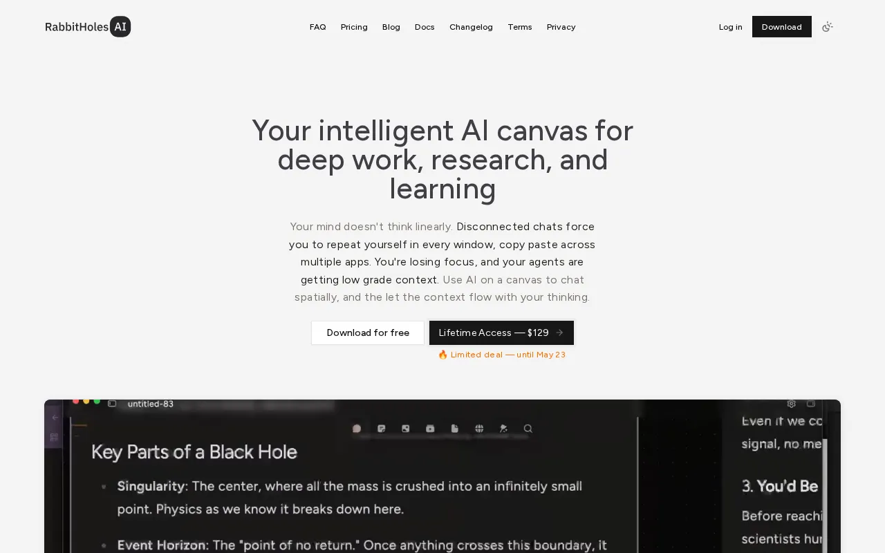 Rabbitholes AI — preview screenshot