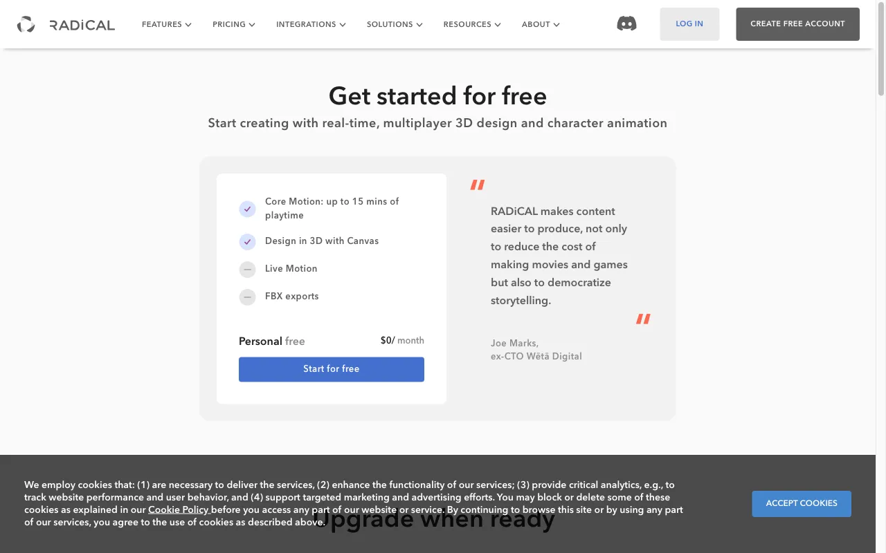 RADiCAL — pricing page