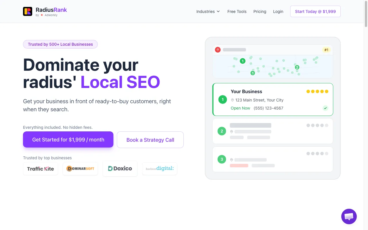 RadiusRank — preview screenshot
