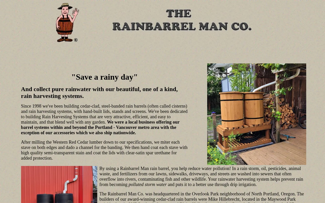 Rainbarrel Man Co — preview screenshot