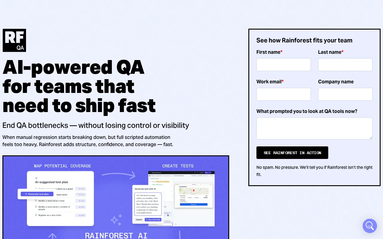 Rainforest QA — pricing page