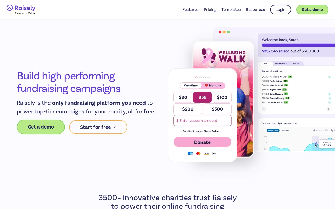 Raisely — preview screenshot