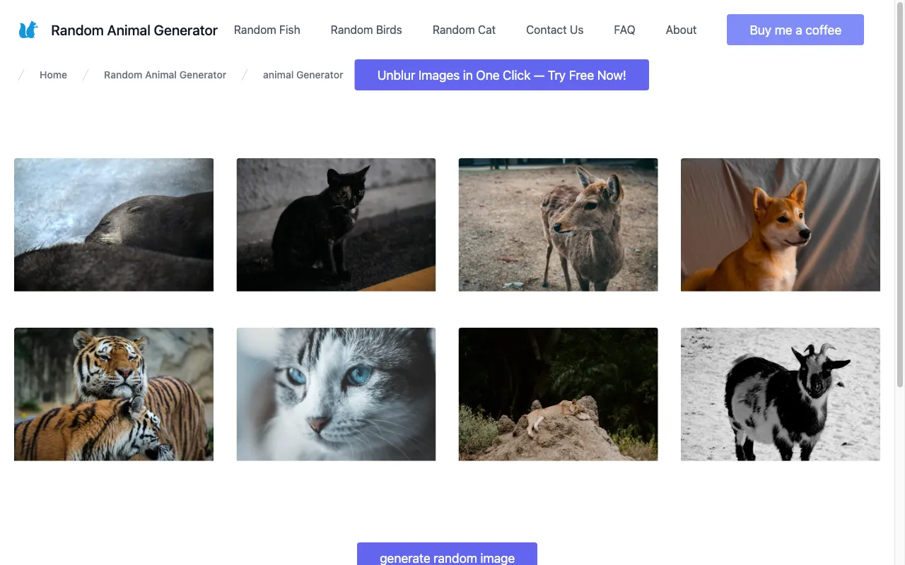 random animal generator — preview screenshot