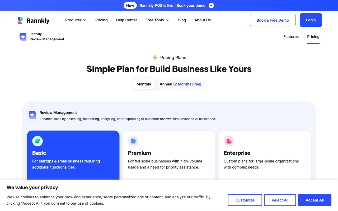 Rannkly — pricing page