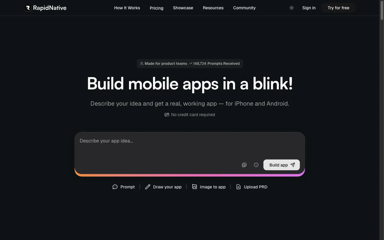 RapidNative — preview screenshot