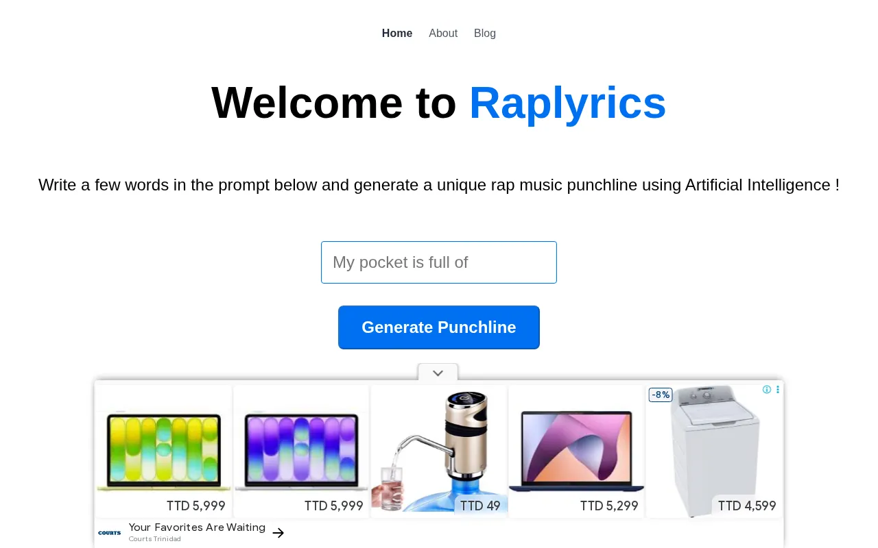 Raplyrics — preview screenshot