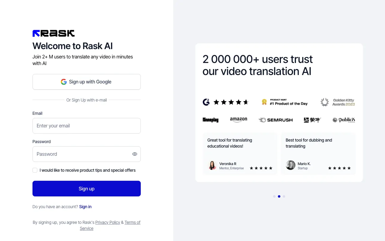 Rask AI — preview screenshot