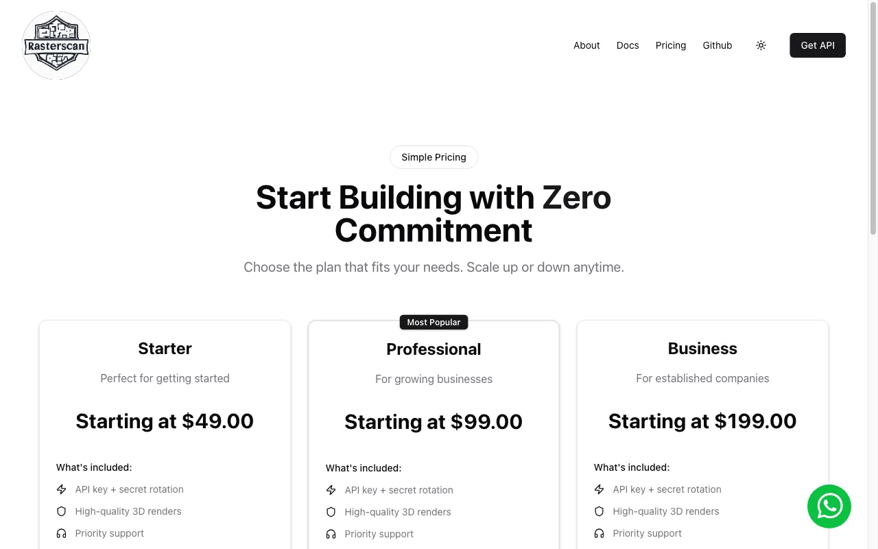 Rasterscan — pricing page