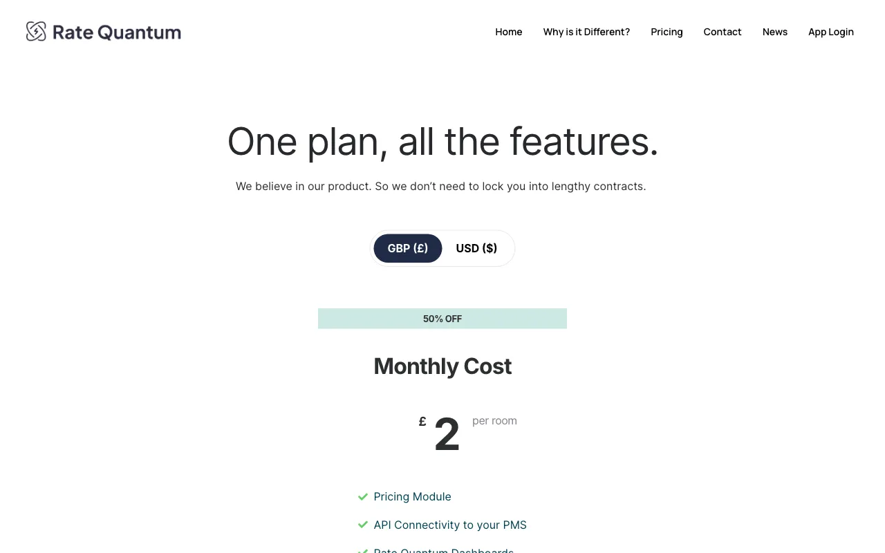 Rate Quantum Revenue Management AI — pricing page