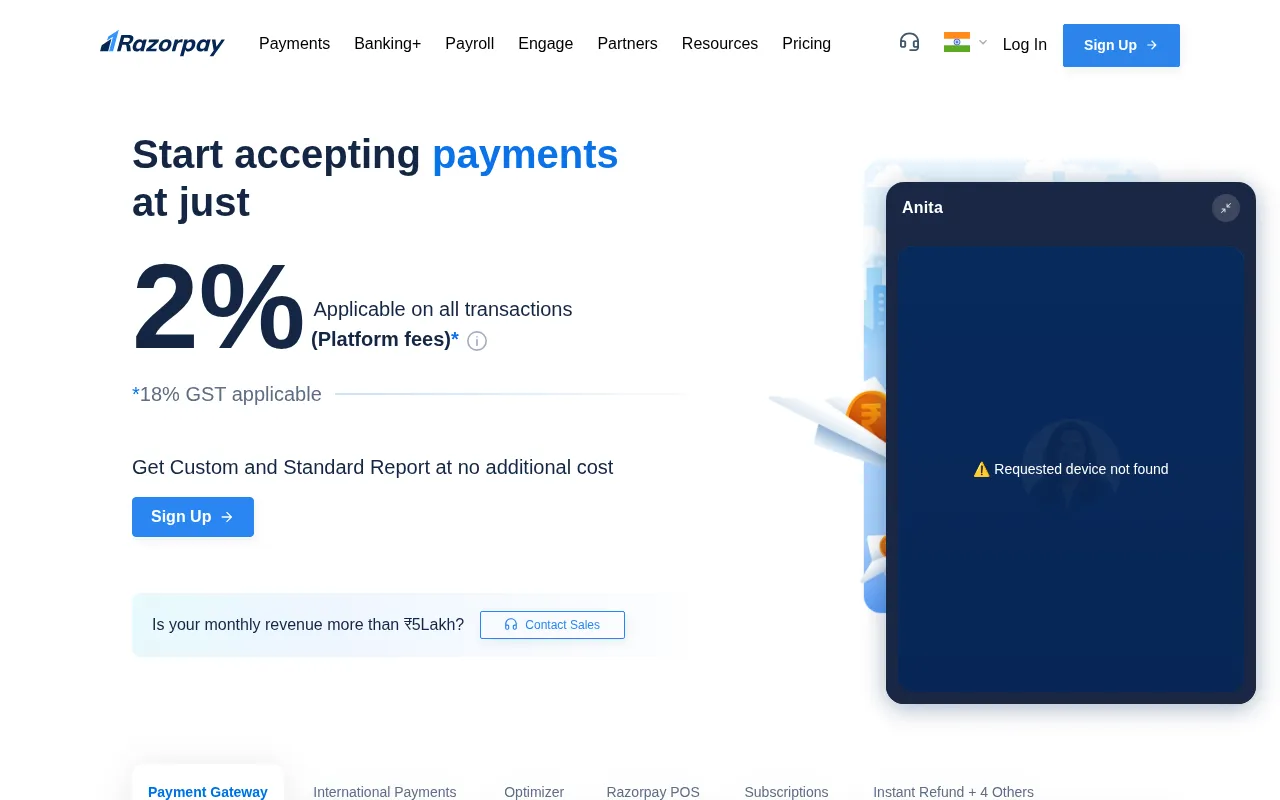 Razorpay — pricing page