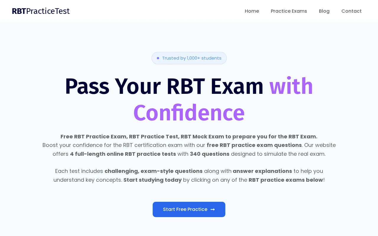 RBT Practice Test — preview screenshot