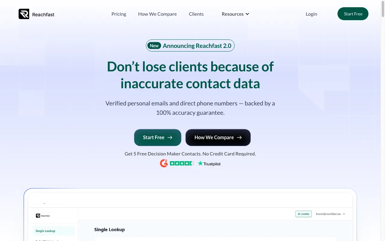 Reachfast.ai — preview screenshot