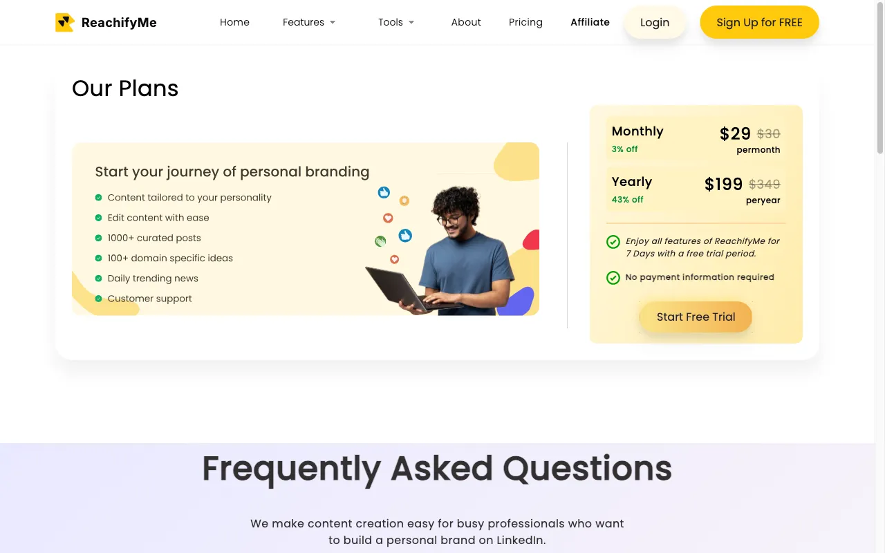 ReachifyMe — pricing page