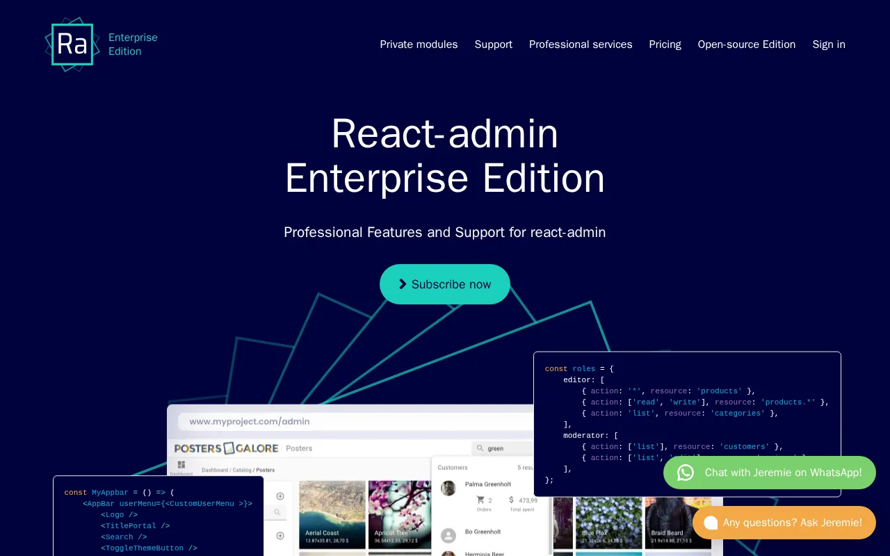 React-Admin Enterprise Edition — preview screenshot