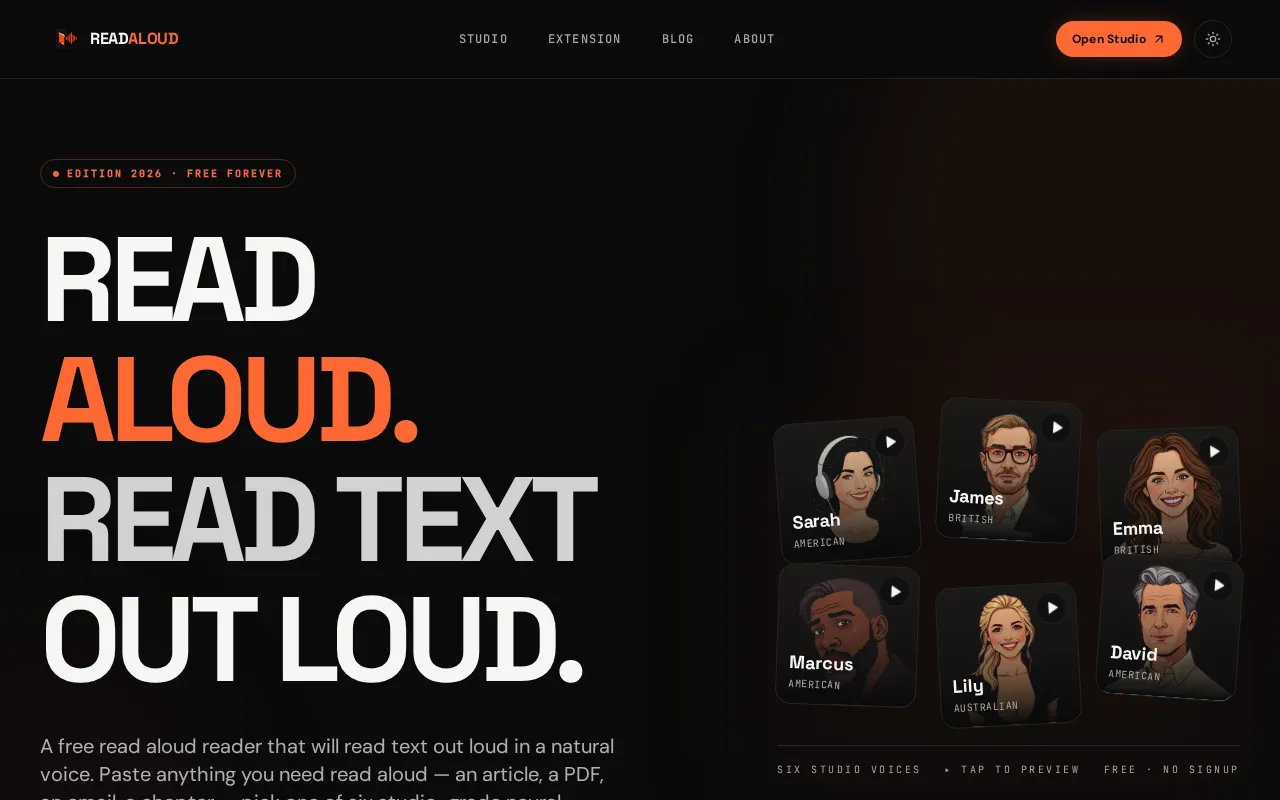 Read Aloud Reader — preview screenshot