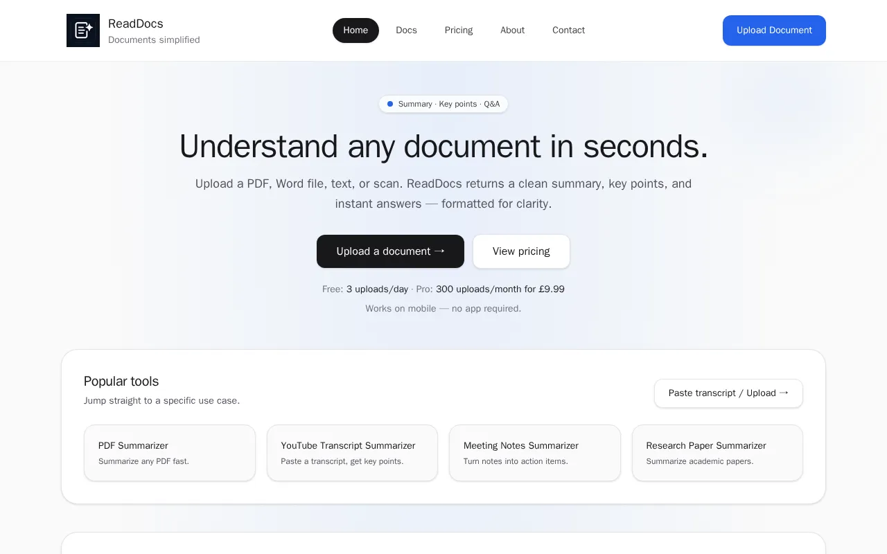 ReadDocs — preview screenshot