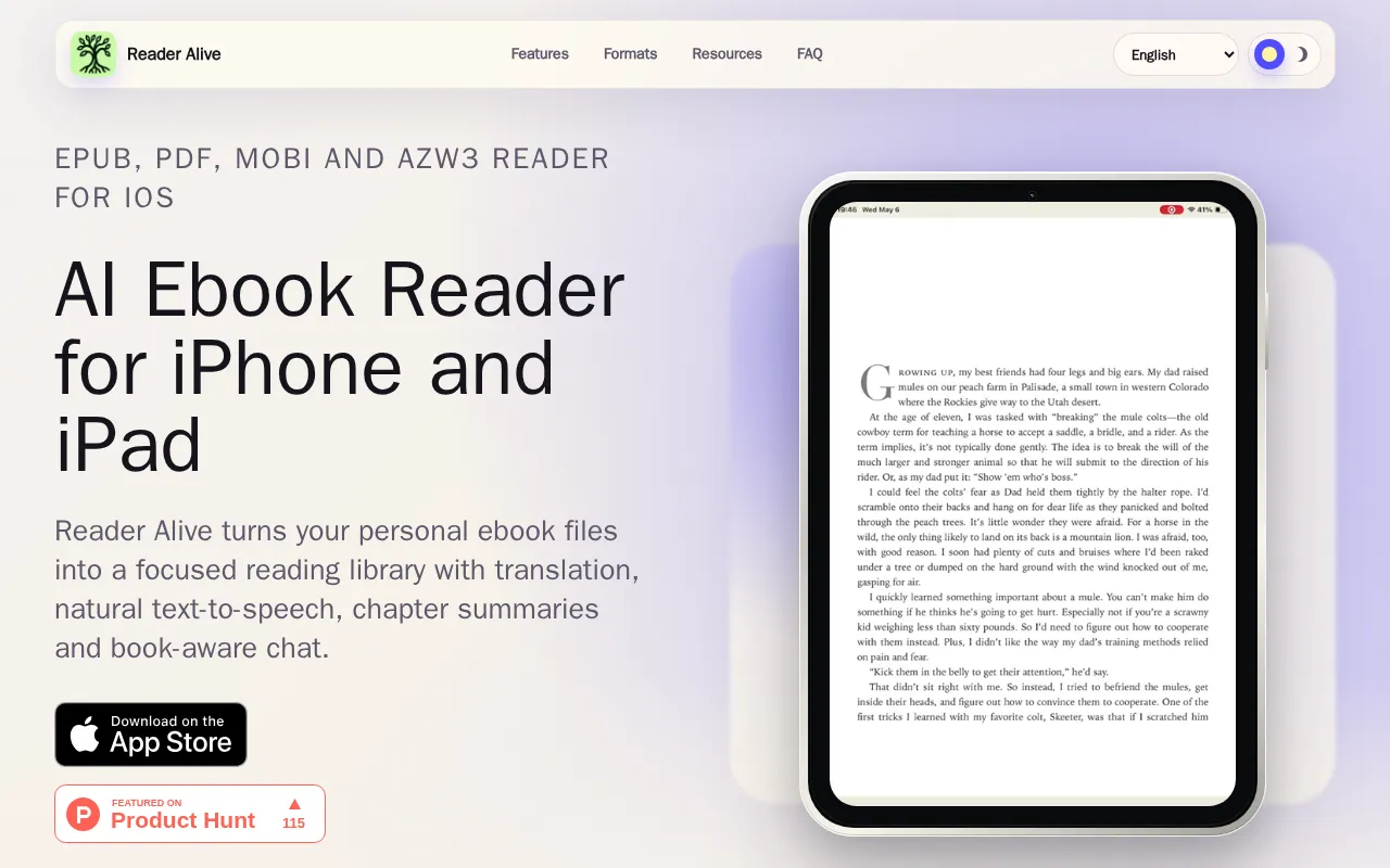 Reader Alive — preview screenshot