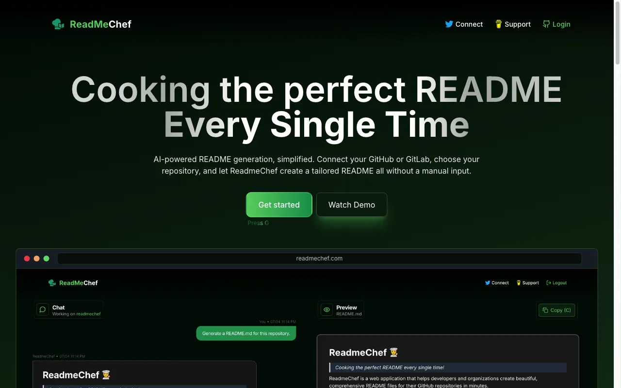 ReadmeChef — preview screenshot