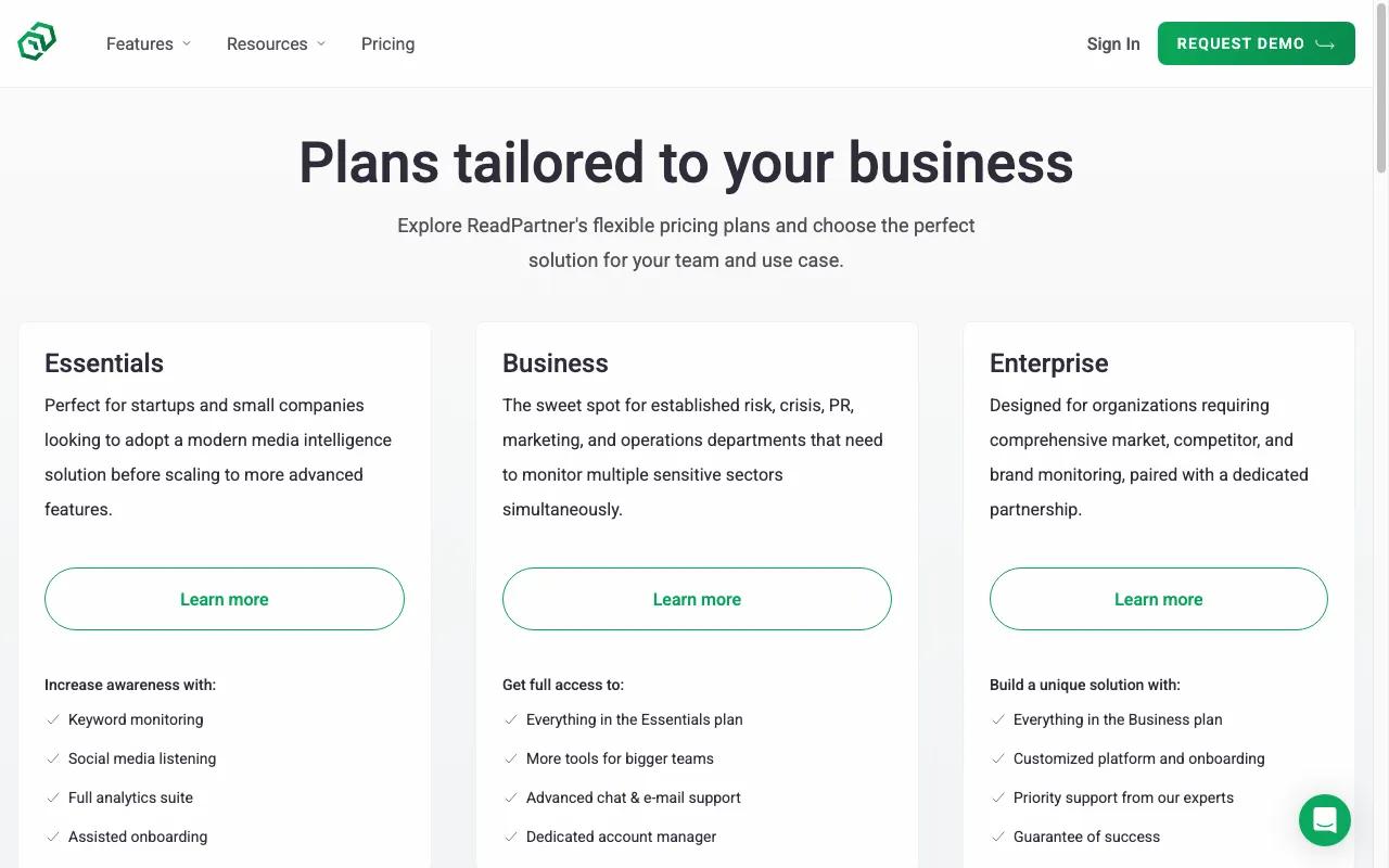 ReadPartner AI 1.0 — pricing page