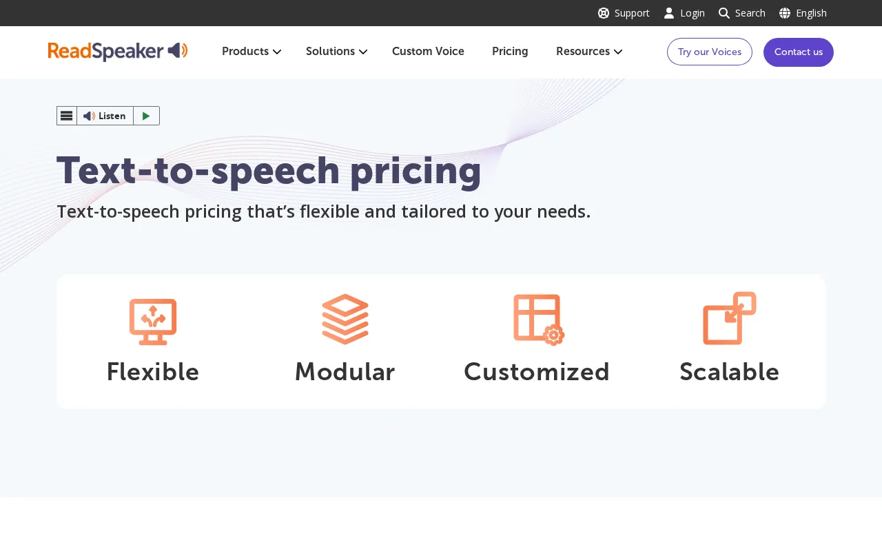 Readspeaker — pricing page