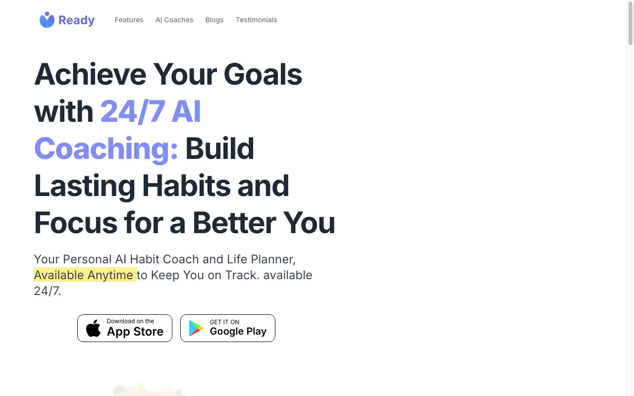 Ready AI Goal + Habit Tracker — preview screenshot
