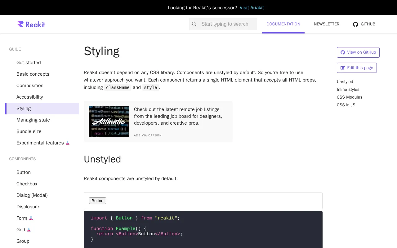 Reakit — preview screenshot