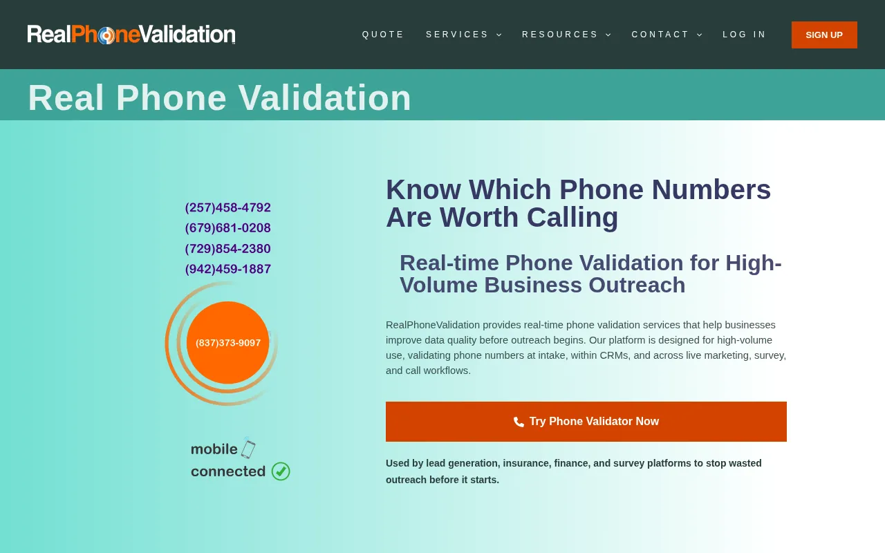Real Phone Validation — preview screenshot