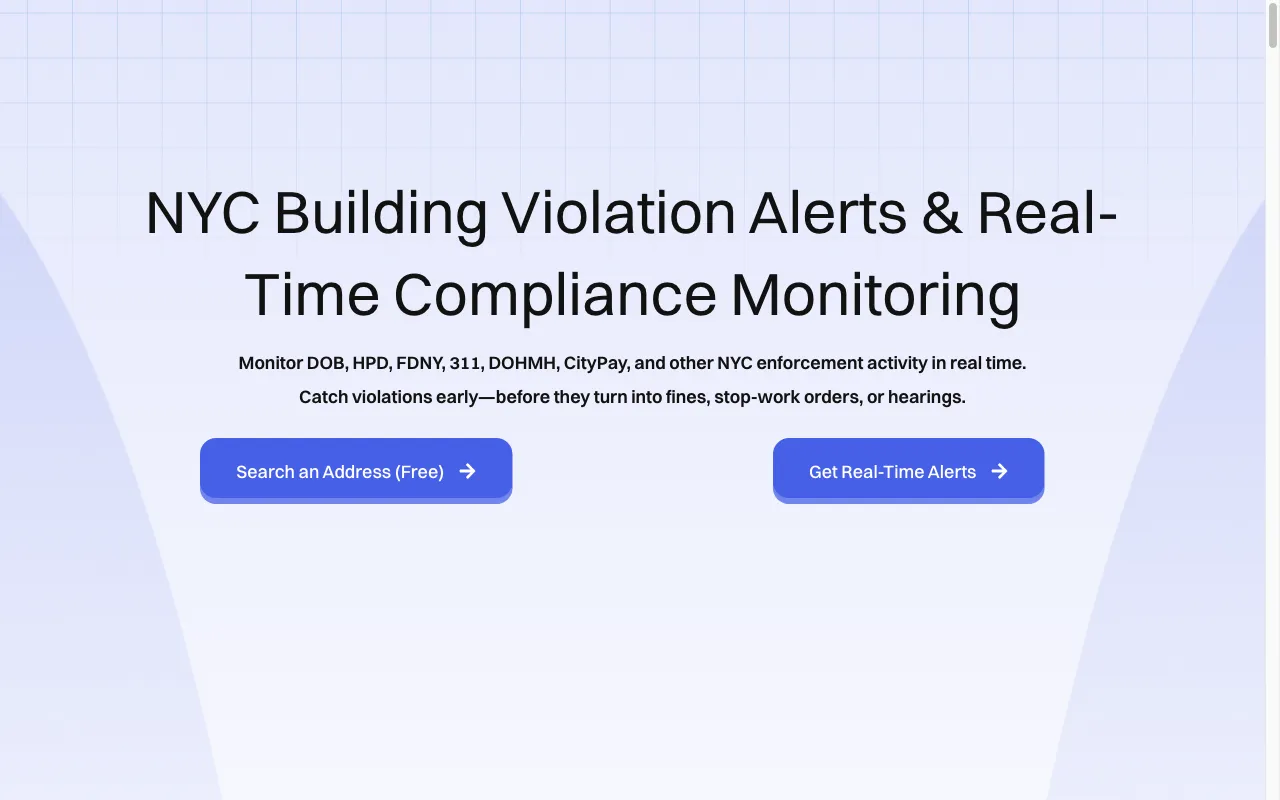 Real-Time NYC Building Violation — preview screenshot