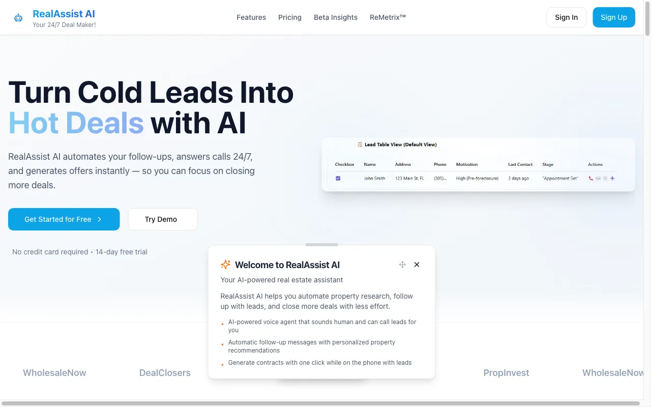 RealAssist — pricing page